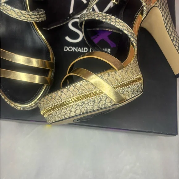 Donald J. Pliner Gold and Black Heels - Picture 7 of 15